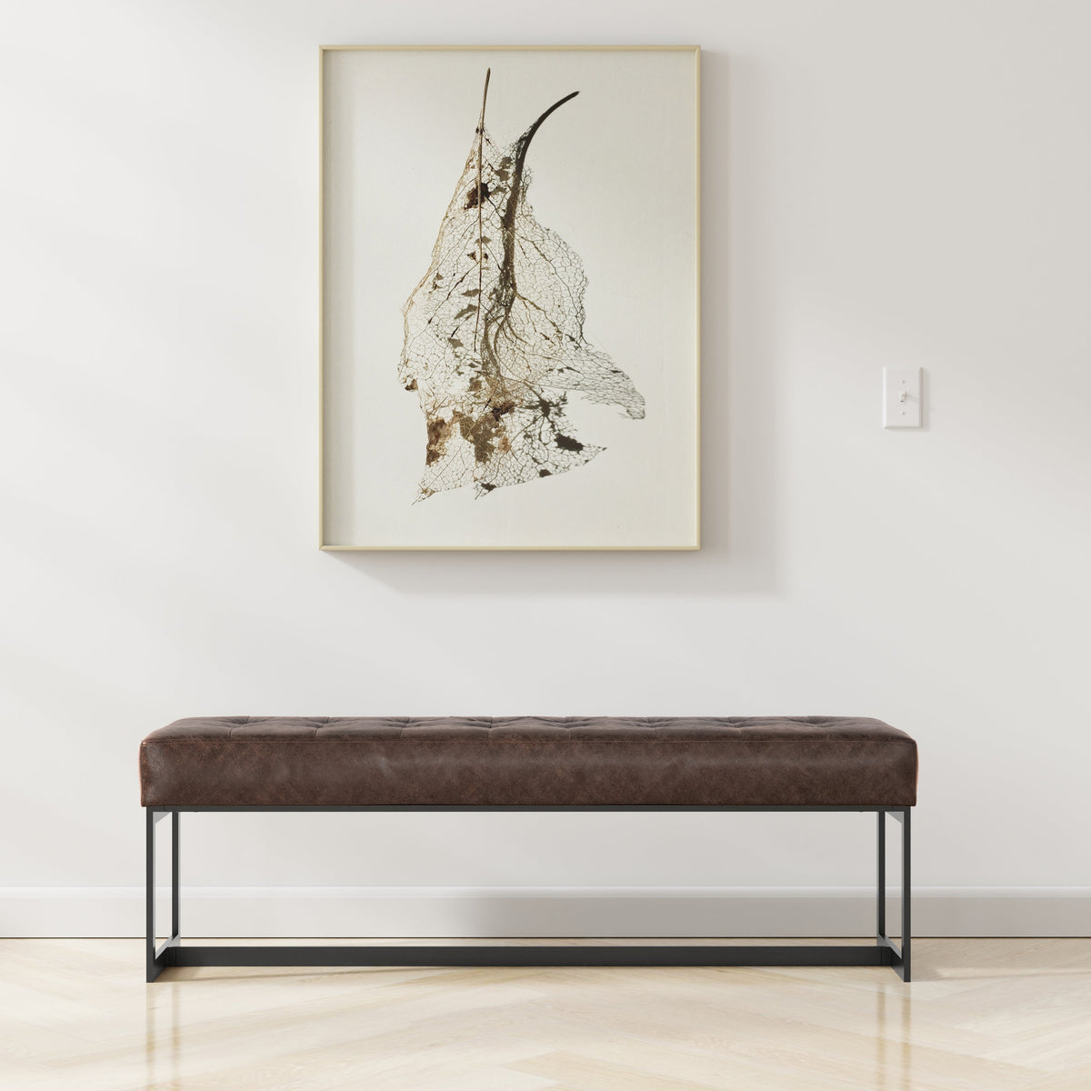 Penelope Leather Ottoman Bench