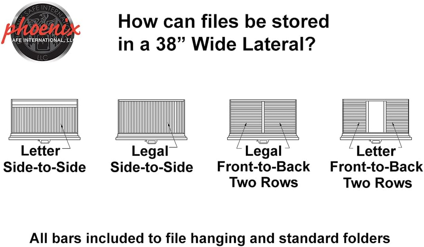 Lateral 38 Inch File Cabinet Light Gray Office Storage