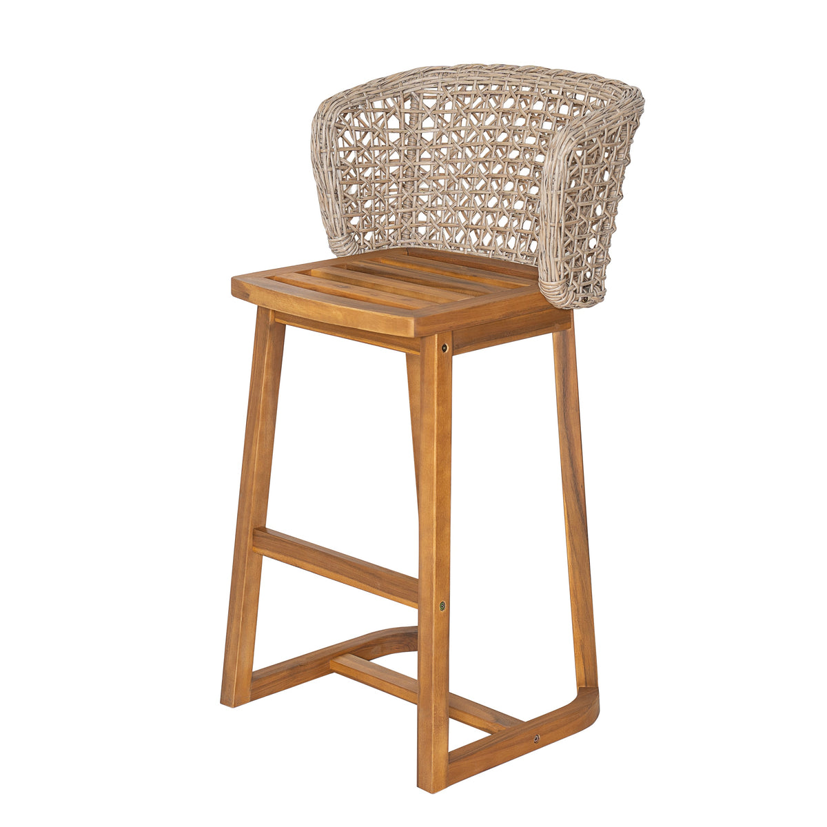 Outdoor Acacia Wood Bar Stools (4 PCS)