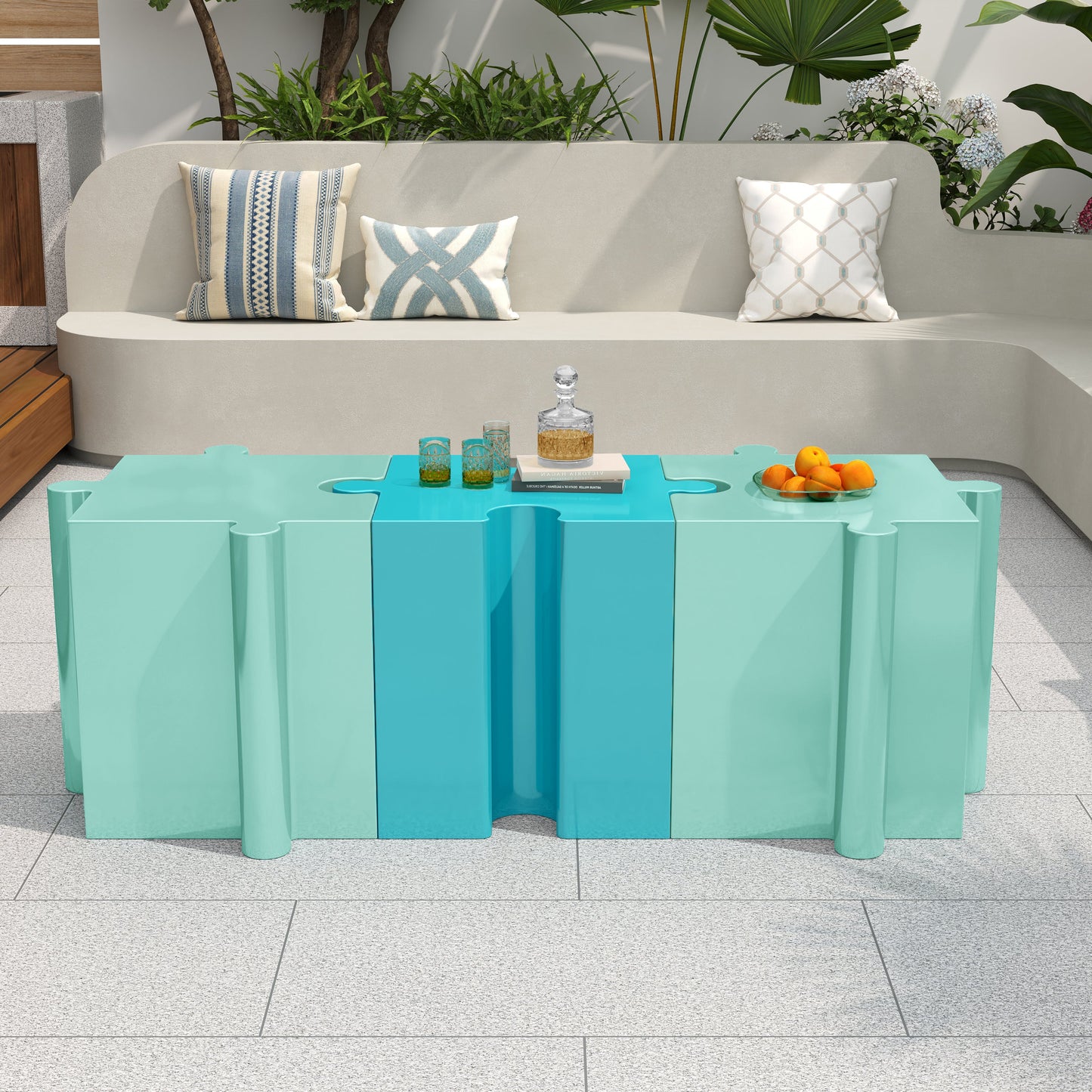 Puzzle Art Side Table, Modular Convex Edge MGO Table