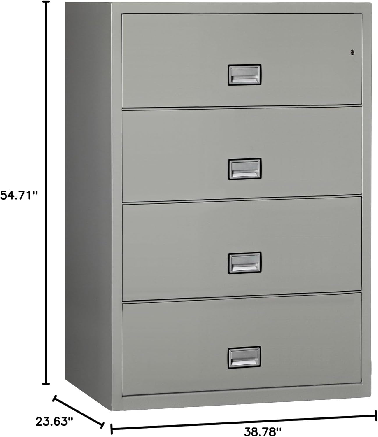 Lateral 38 Inch File Cabinet Light Gray Office Storage