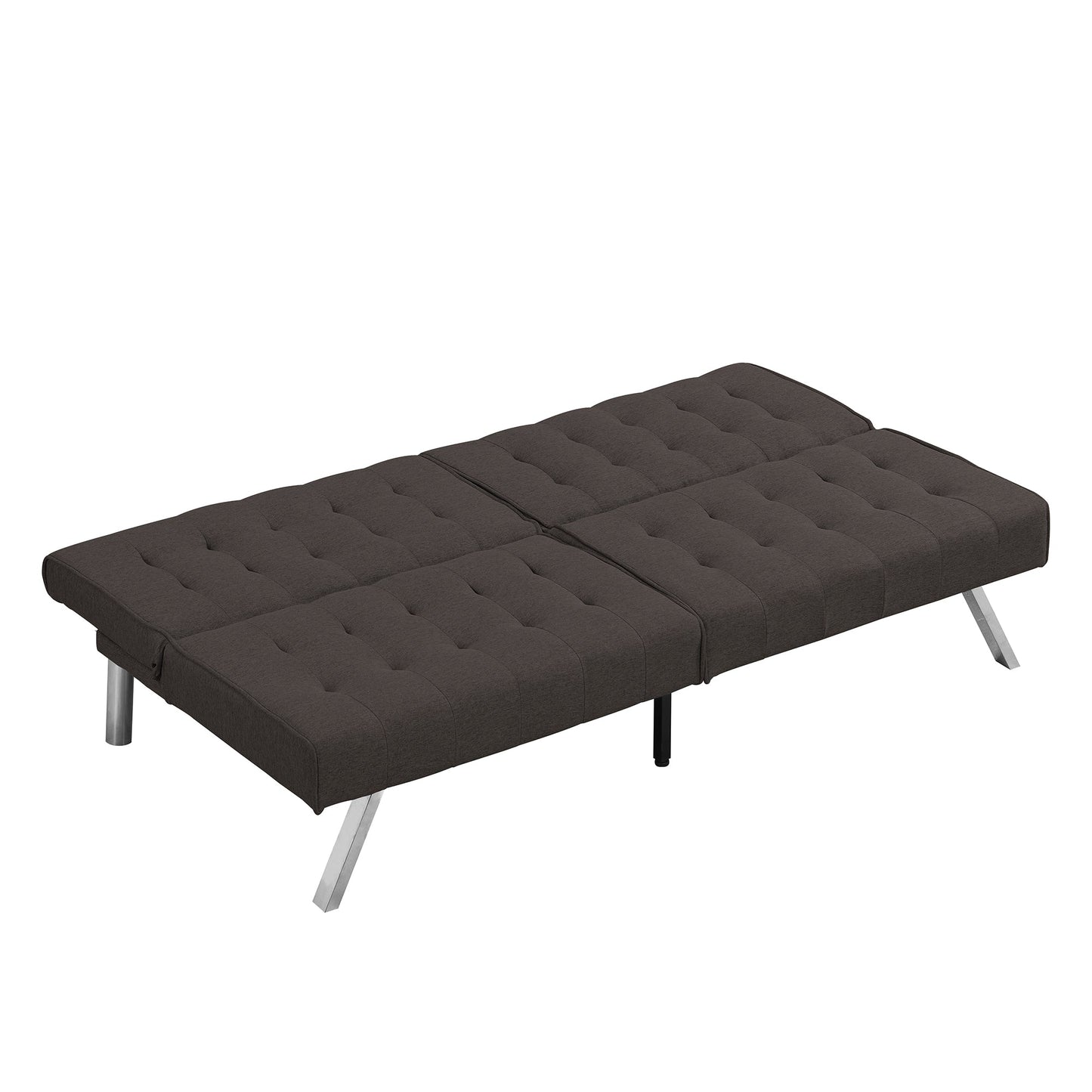 Wood Frame Stainless Leg Futon Sofa Bed