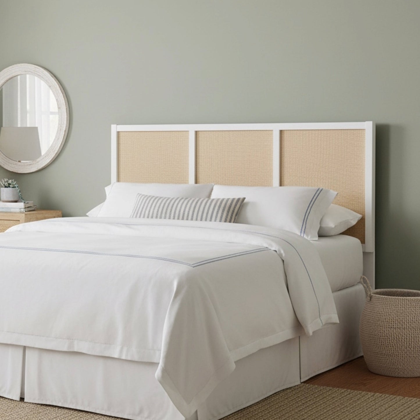 Barkley Cane and Solid Wood King Headboard