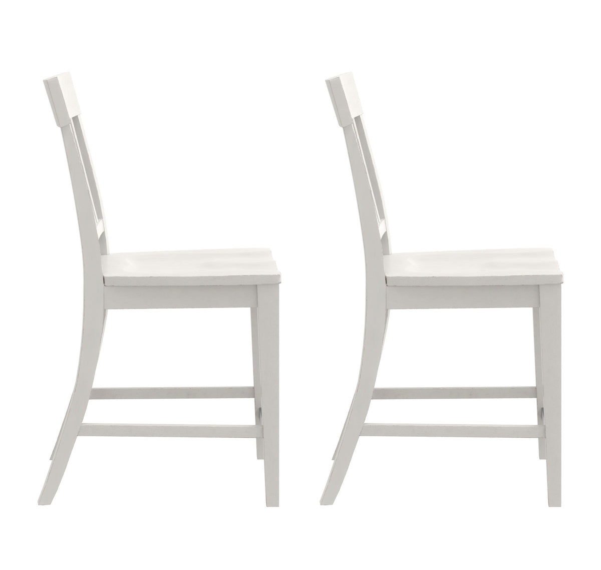 White Slat Back Counter Stools, Set of 2