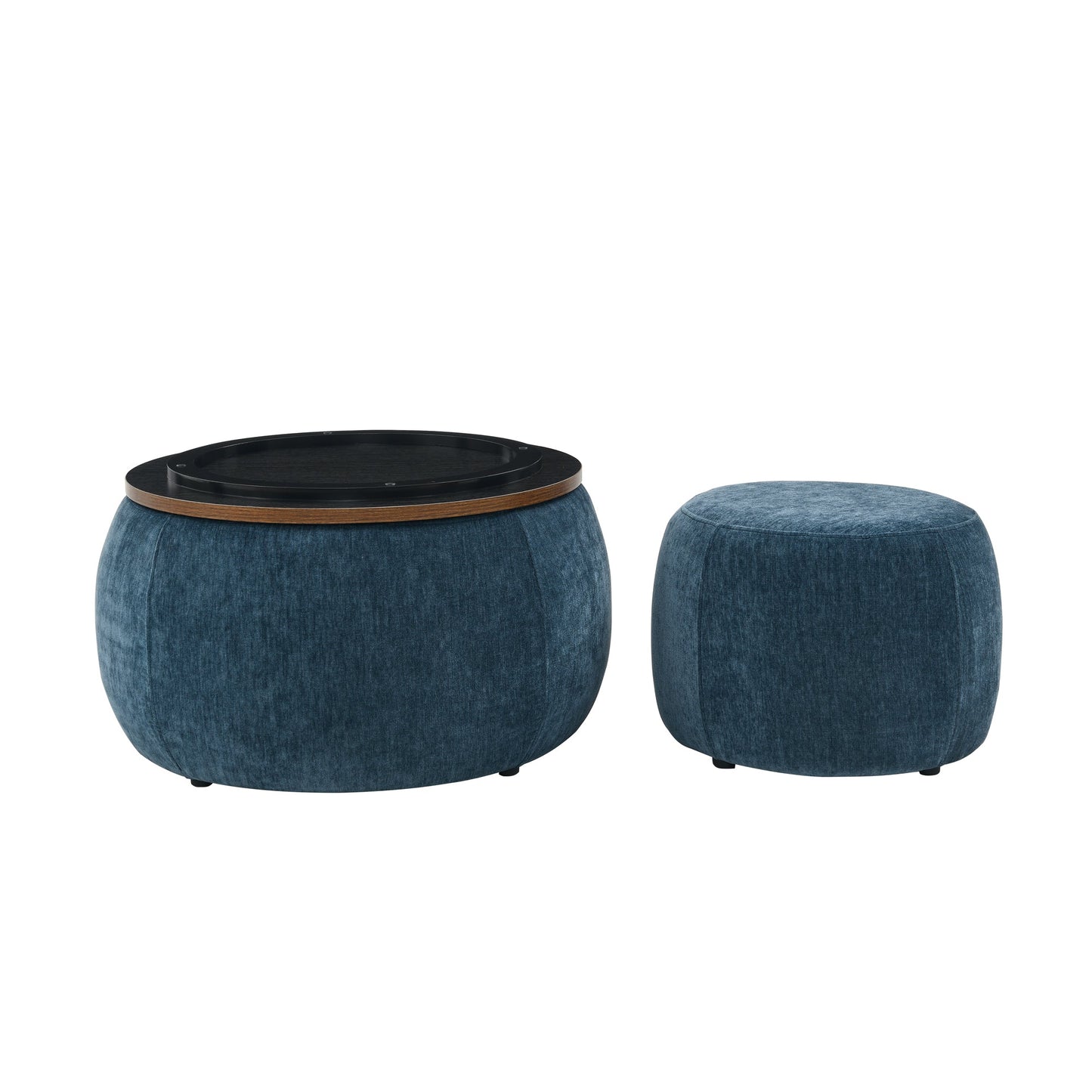 Round Storage Ottoman with 2 in 1 Functionality