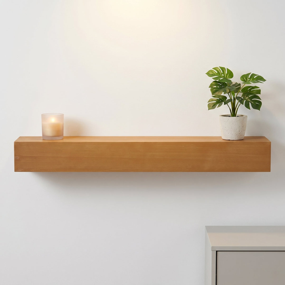 48" Fireplace Mantel Fir Wood Wall-Mounted & Floating Shelf
