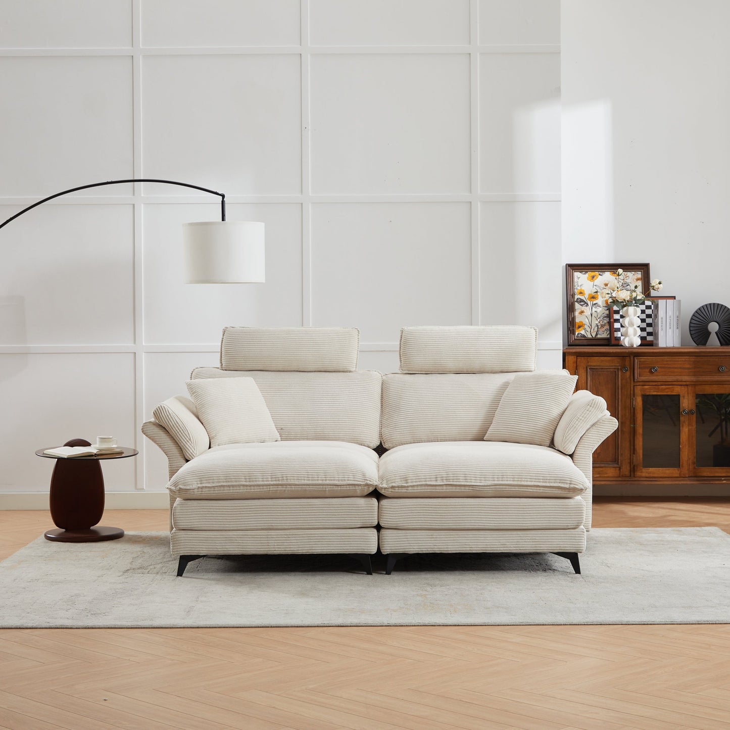 Modern Corduroy Upholstered Sectional Sofa