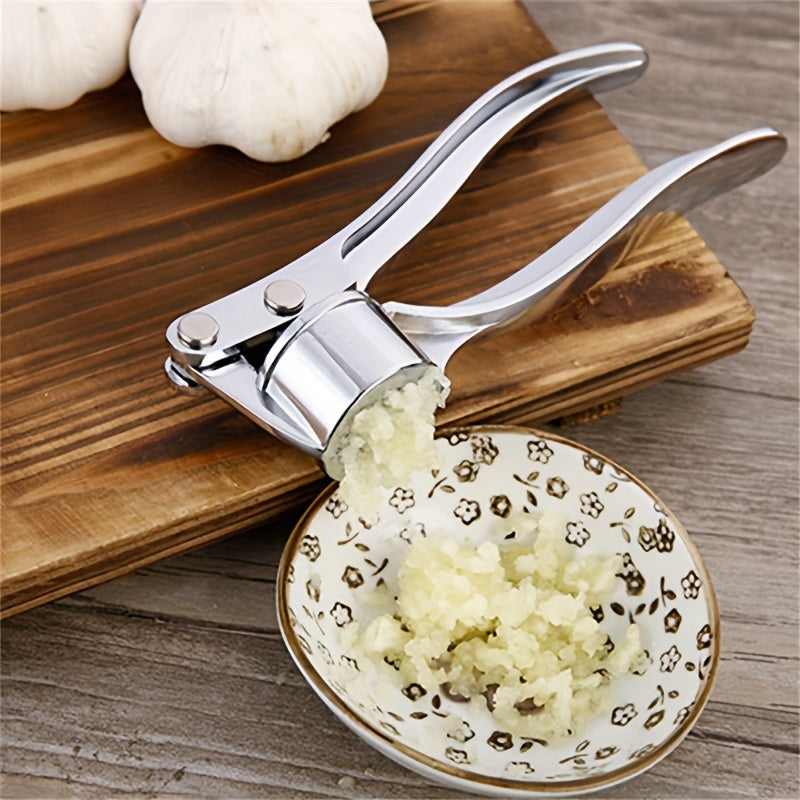 Durable Handheld Metal Garlic and Ginger Press