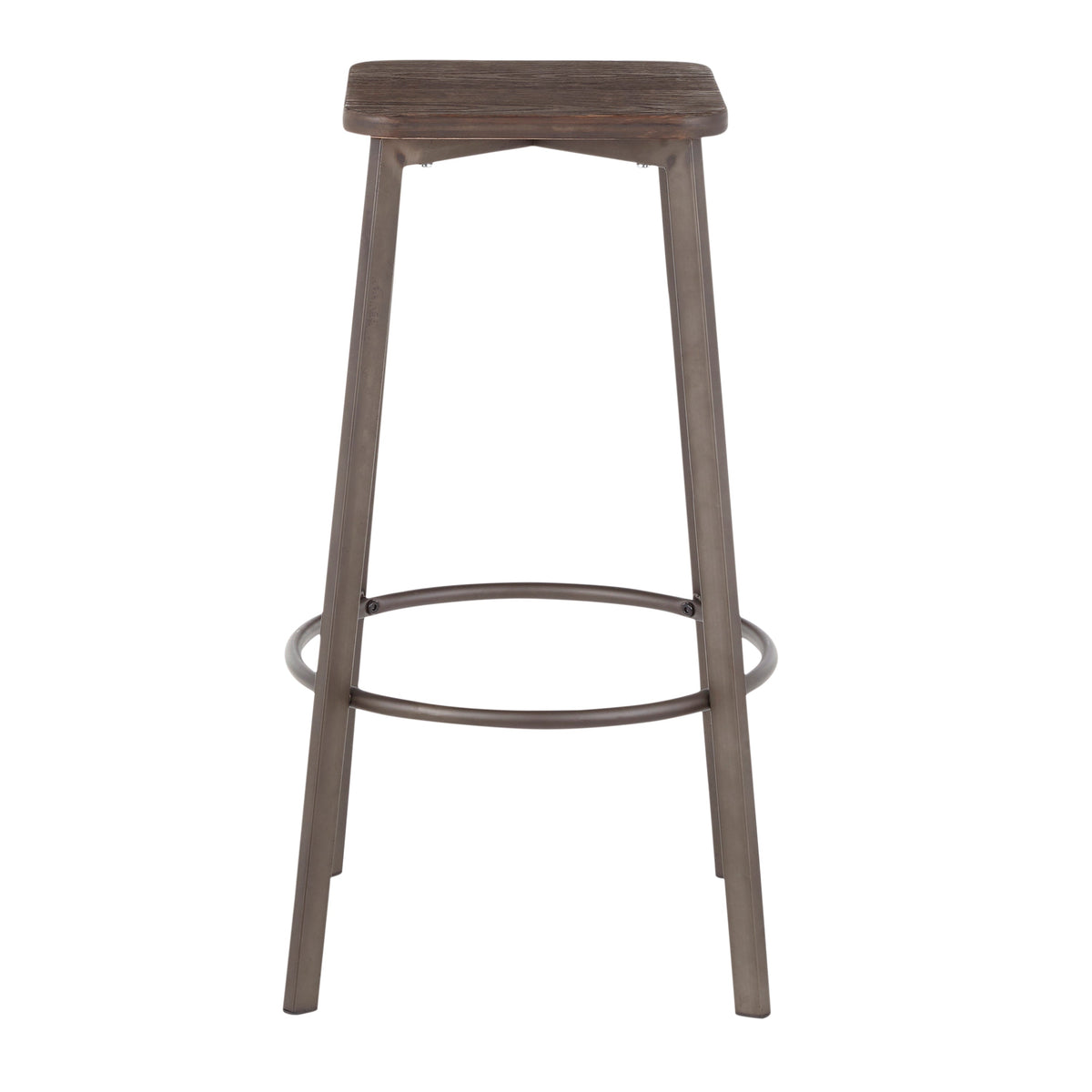 Square Barstool in Antique Metal