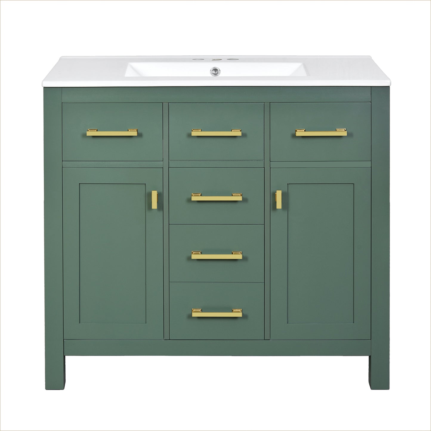 36'' Bathroom Vanity with Ceramic Sink Combo Set