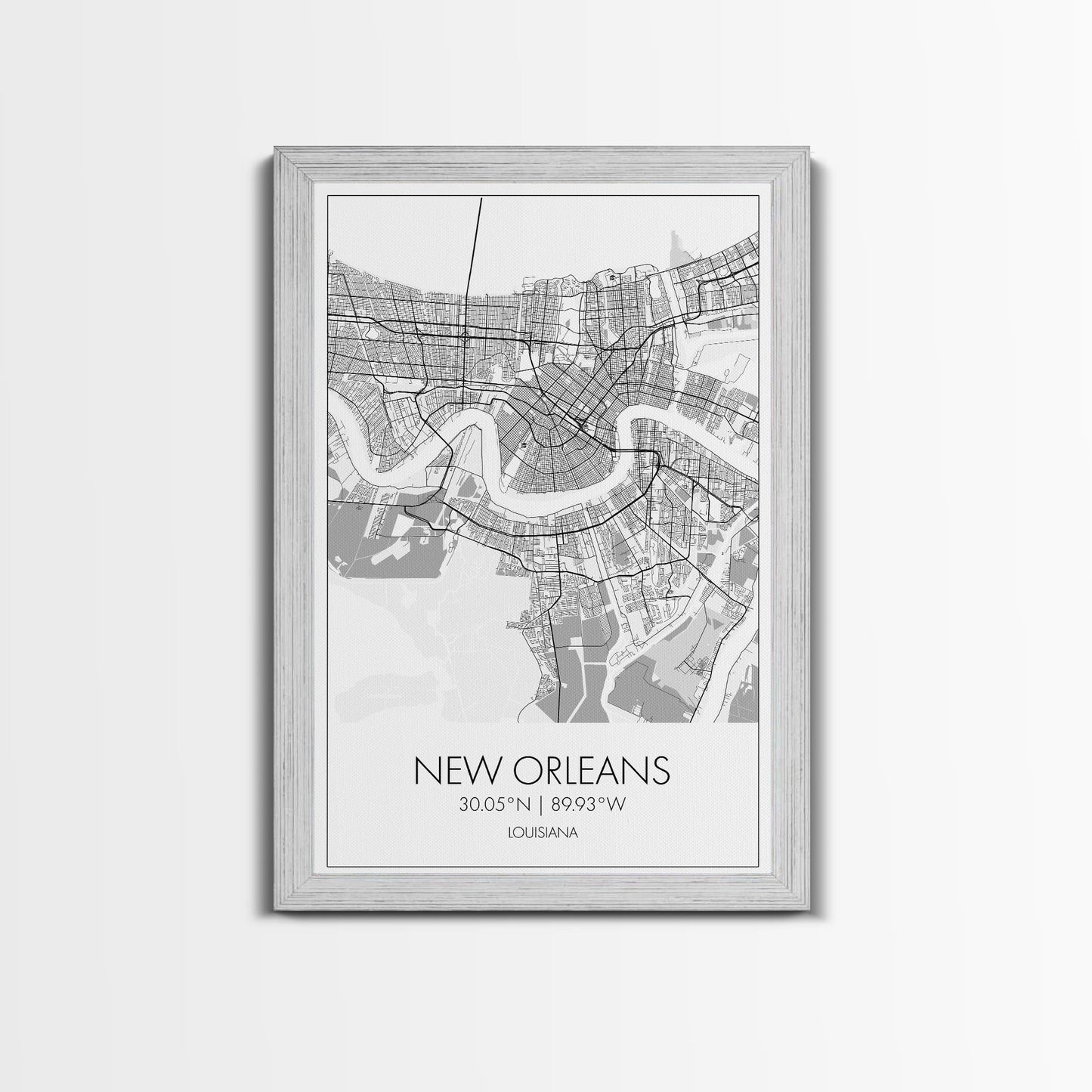 New Orleans Street Map, Louisiana Map, City Map Art, Modern Art, Wall Art, Canvas Print, Above Bed Art, Gift For Travelers, Travel Wall Art