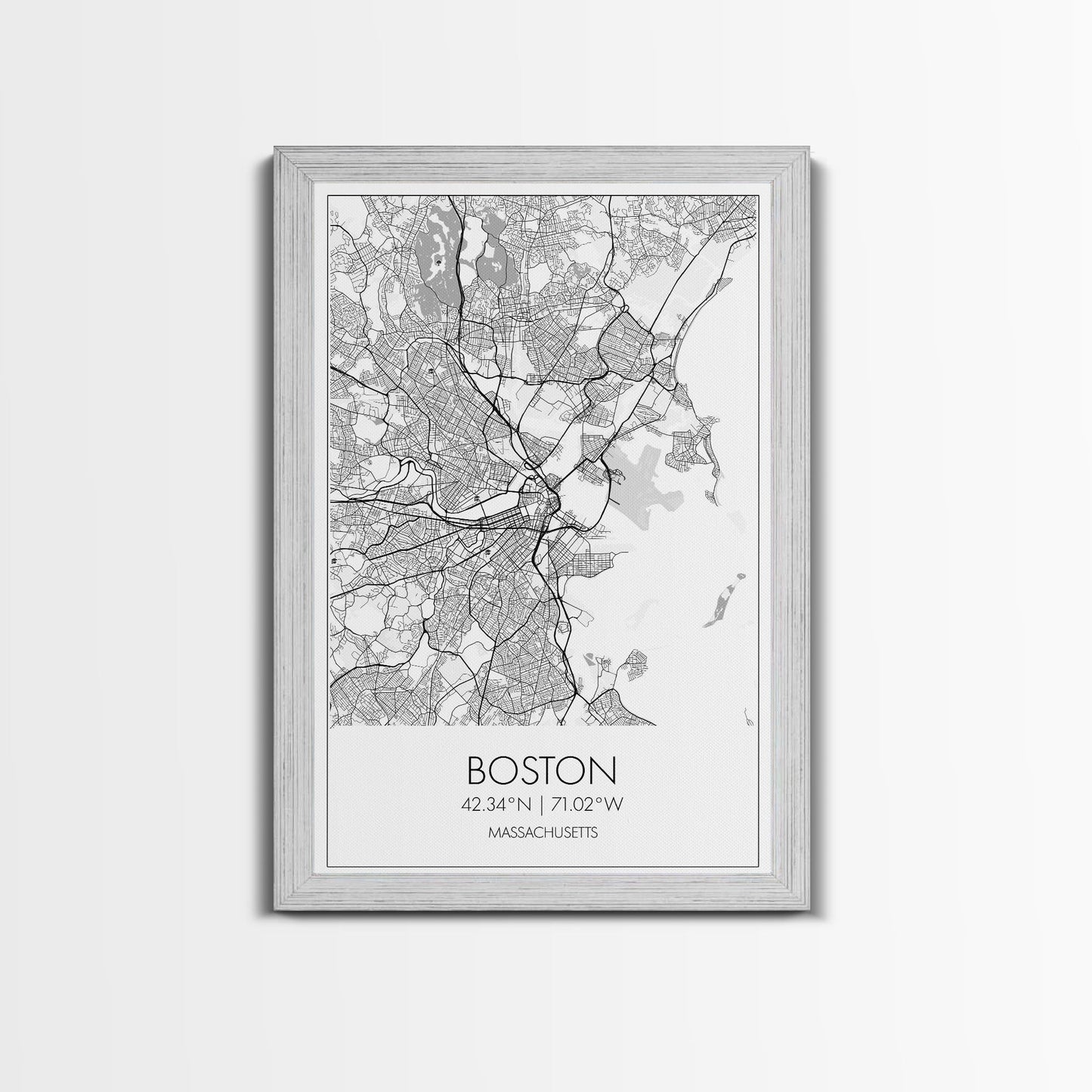 Boston Street Map, Massachusetts Map, City Map Art, Modern Art, Wall Art, Canvas Print, Wall Art For Bedroom, Gifts For Him, Travel Décor