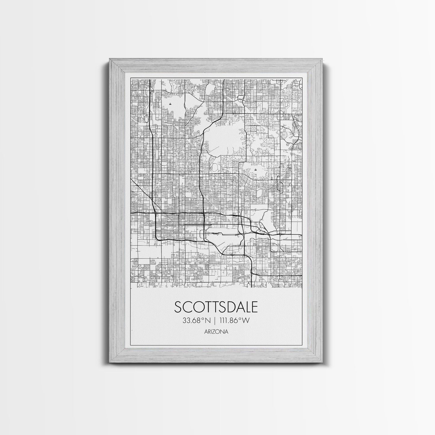 Scottsdale Street Map, Arizona Map, City Map Print, Minimalist Art, Wall Art, Canvas Print, Home Office Art, Gift For Her, Travel Wall Print