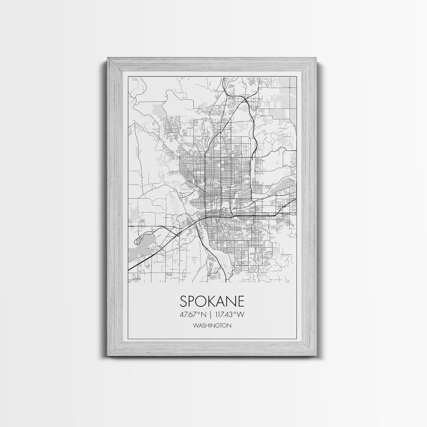 Spokane Street Map, Washington Map, City Map Print, Minimalist Art, Wall Art, Canvas Print, Living Room Wall Art, Pilot Gifts, Travel Décor