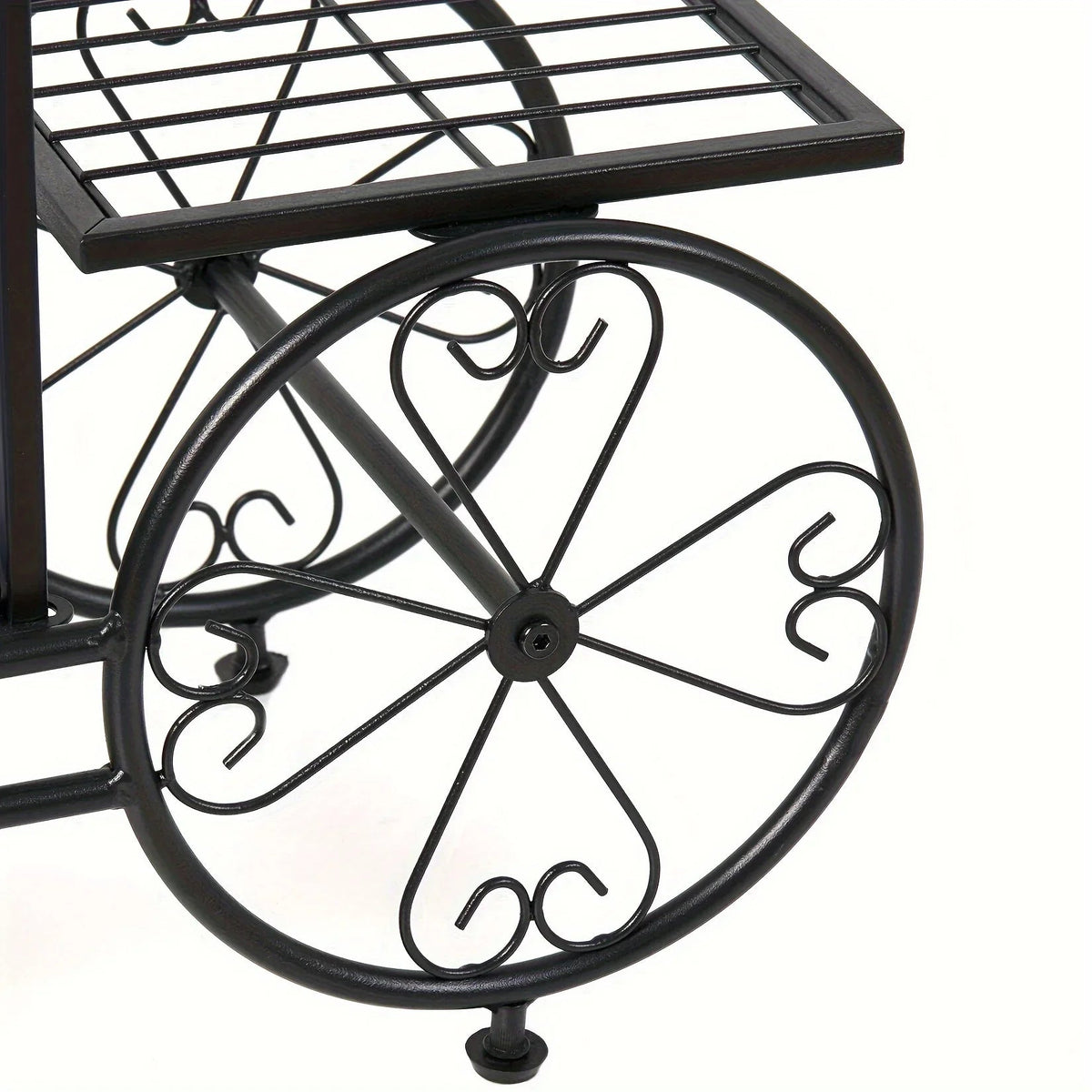 6-Tier Metal Garden Cart Plant Stand Iron Flower Display Rack