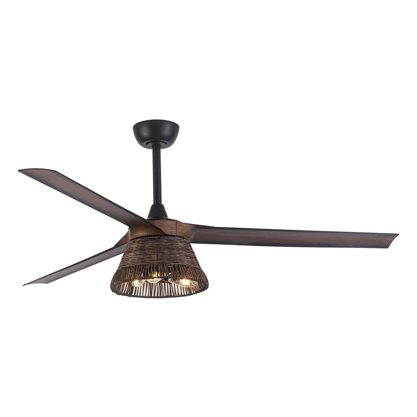 60" Farmhouse AC Motor Downrod Mount Reversible Ceiling Fan With Lighting And Remote Control