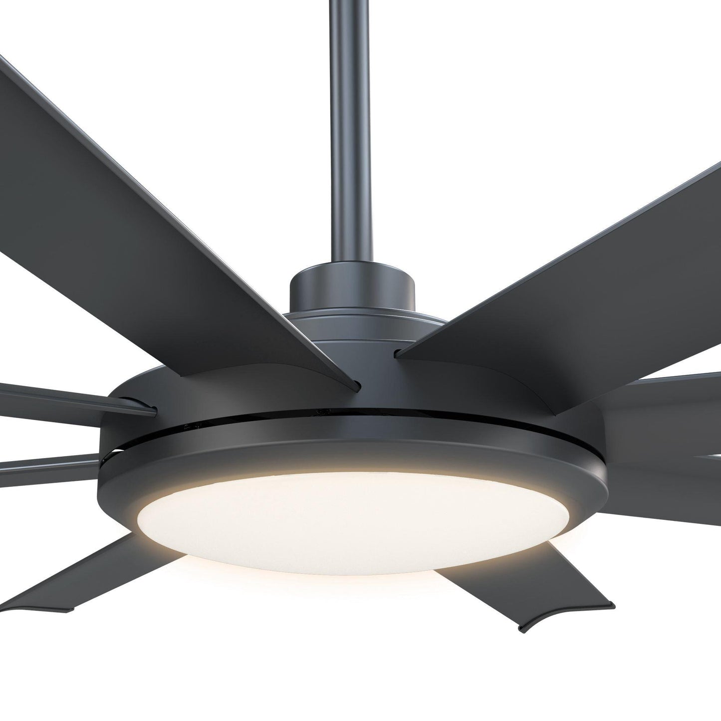 60" Black Led Indoor Ceiling Fan With Remote 8 Blade