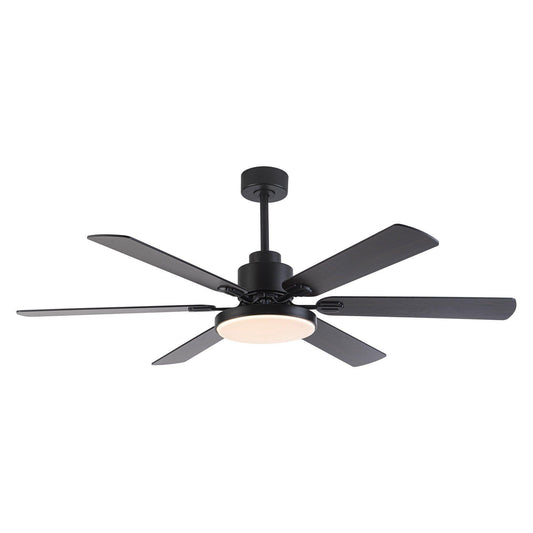 60" Modern DC Motor Downrod Mount Ceiling Fan With Lighting And Remote Control