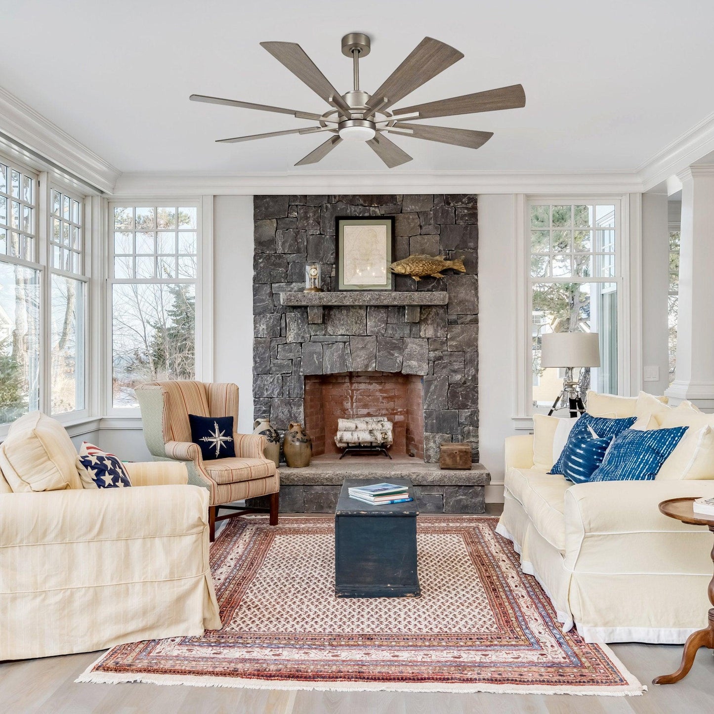 60" Oretha Windmill 8 Blade Led Indoor Oil Rubbed Bronze Ceiling Fan With Remote And Light Kit Included