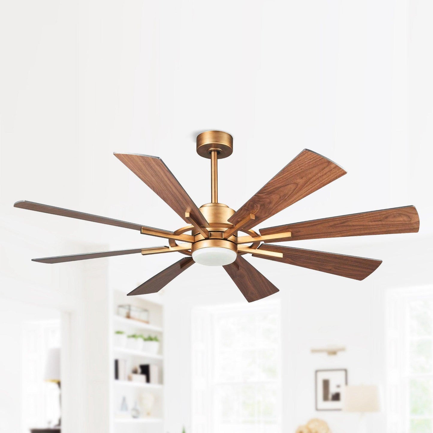 60" Oretha Windmill 8 Blade Led Indoor Oil Rubbed Bronze Ceiling Fan With Remote And Light Kit Included