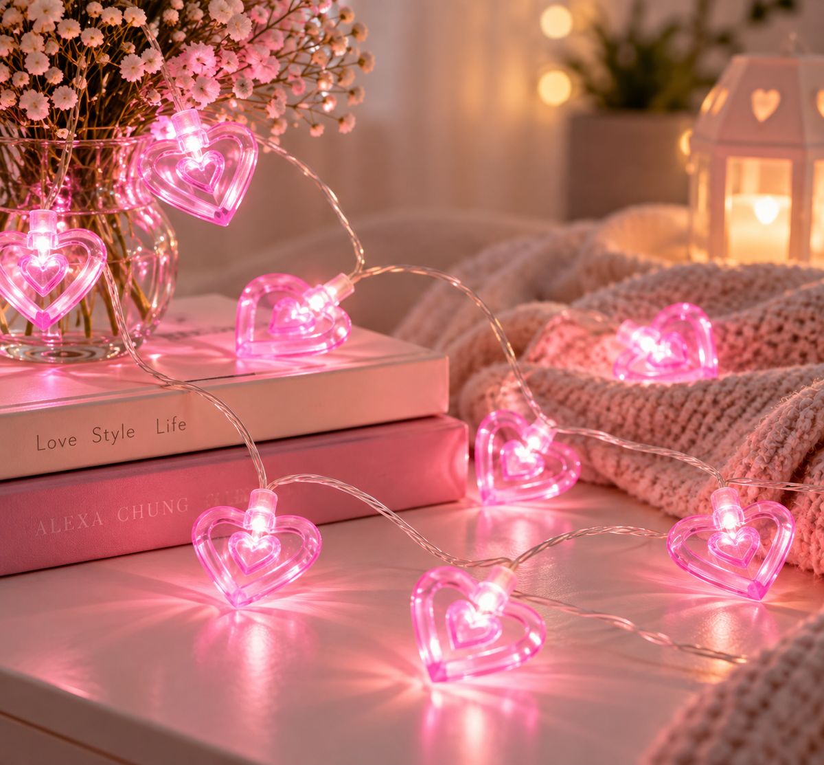 10 LED Heart String Lights Valentine's Day