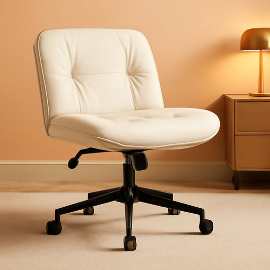 Criss Cross Swivel Office Chair With Wheels PU Leather