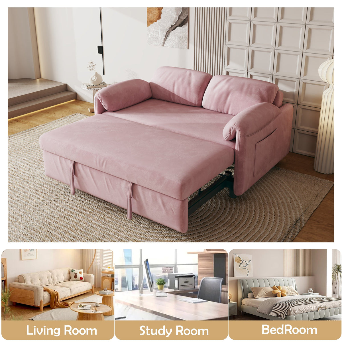 54-Inch Velvet Sofa