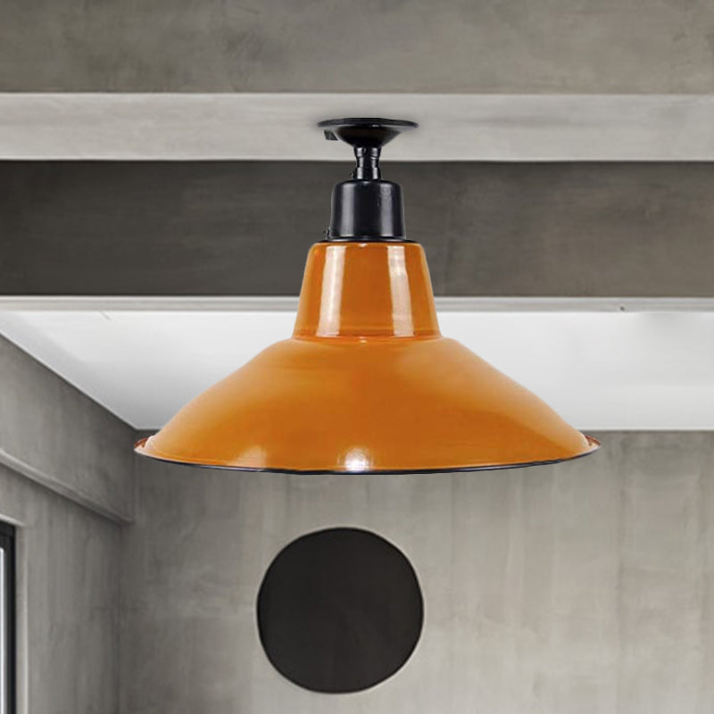 Lilah Orange Cone Flushmount: Vintage Flair for Your Balcony**