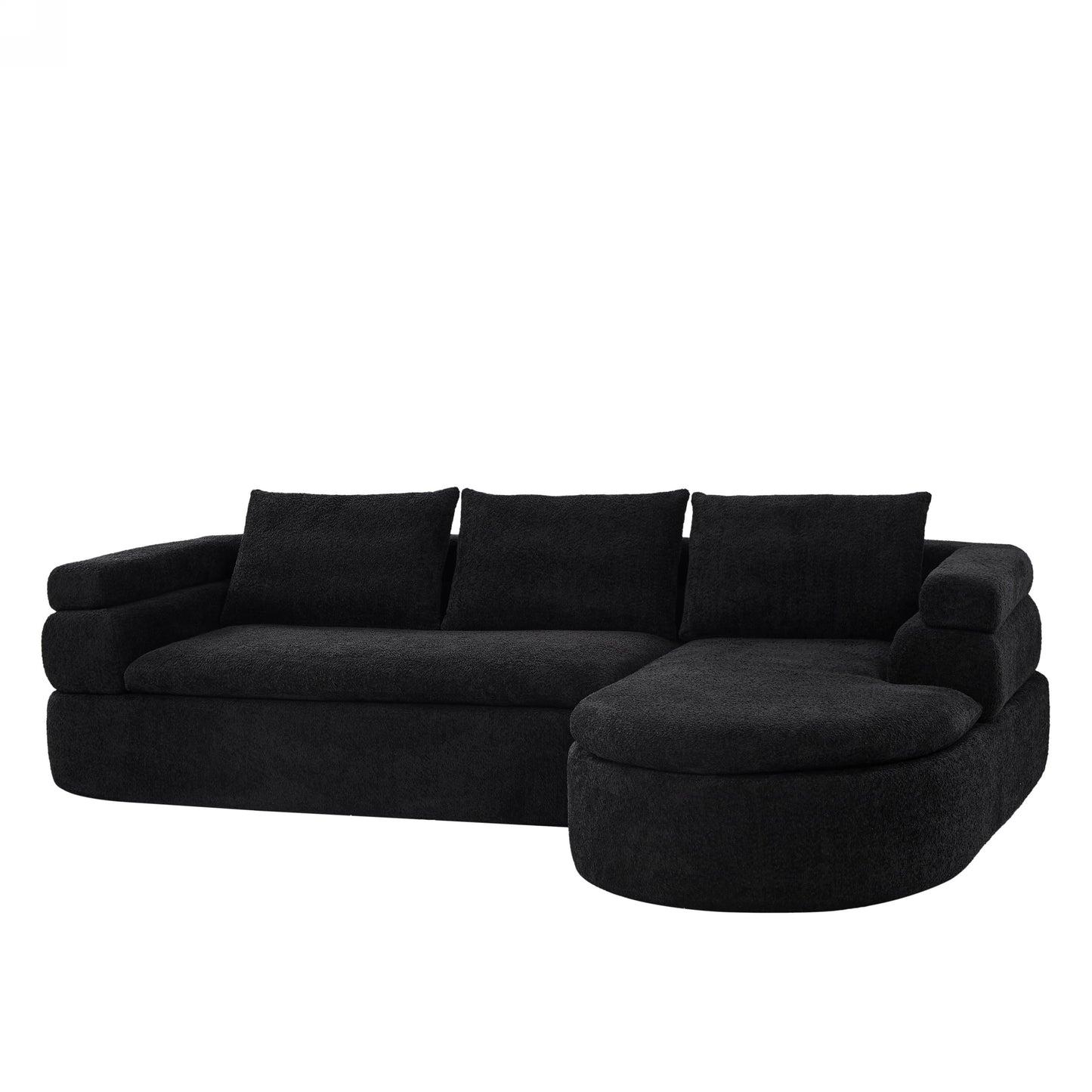 106" L-Shape Sectional Sofa - Black