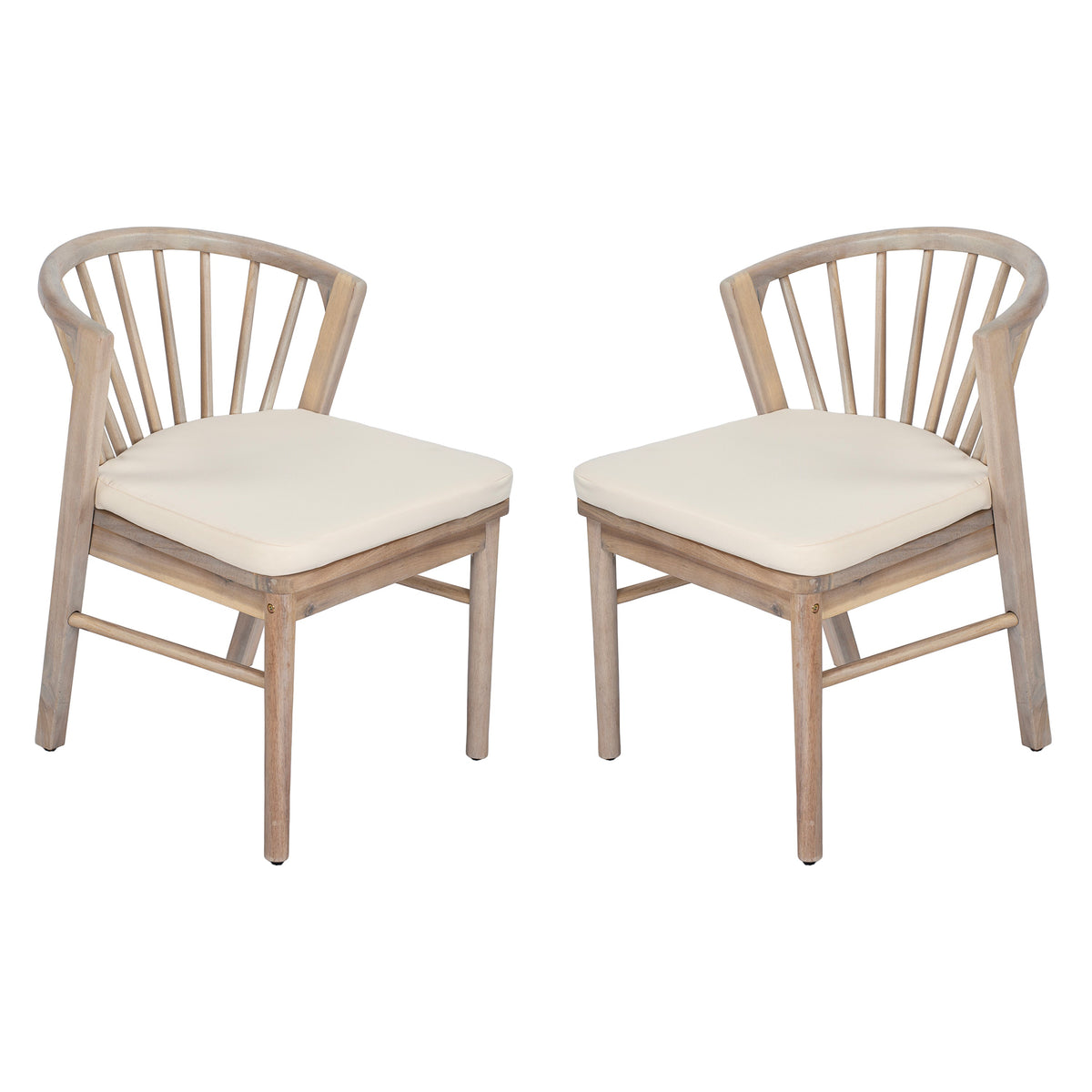 Outdoor Dining Chairs Set of 2, Acacia Wood Patio Chairs