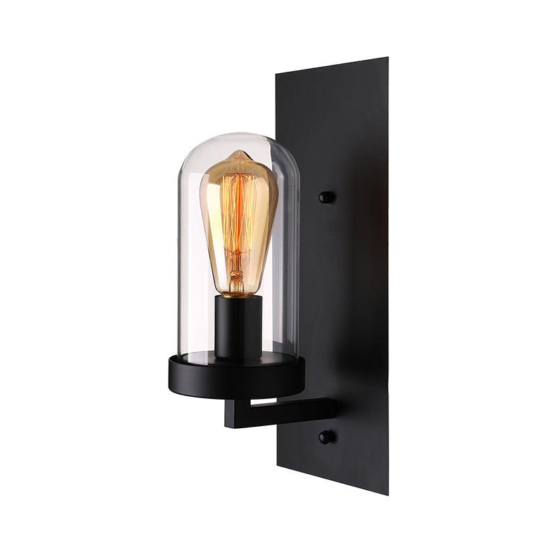 Abigail - Industrial Chic Wall Sconce with Clear Glass Shade