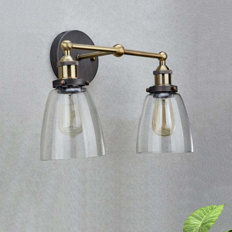 Darius' Industrial Sconce - Double Light Elegance with Clear Glass