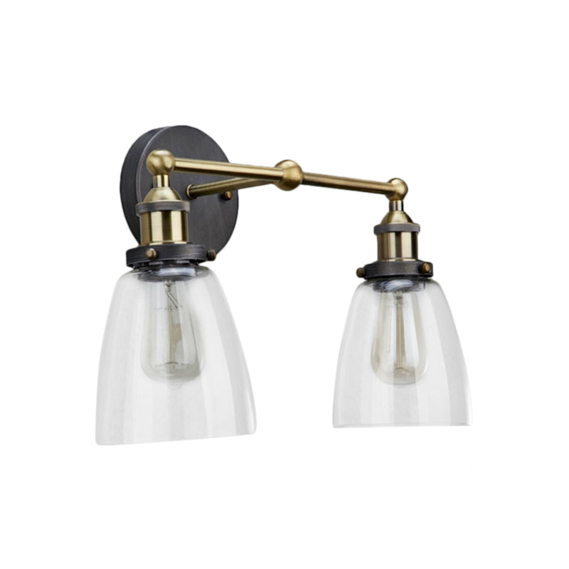 Darius' Industrial Sconce - Double Light Elegance with Clear Glass