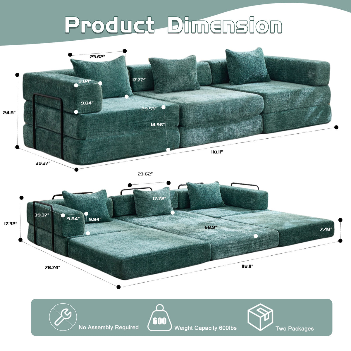 Compression Convertible Floor Sofa Bed