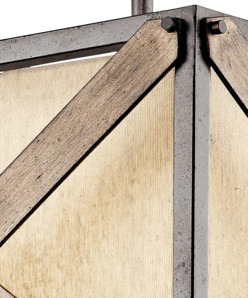 Cahoon 16"W 1-Light Anvil Iron Finish Square Shade Pendant/Semi-Flush Mount Light Fixture by Kichler