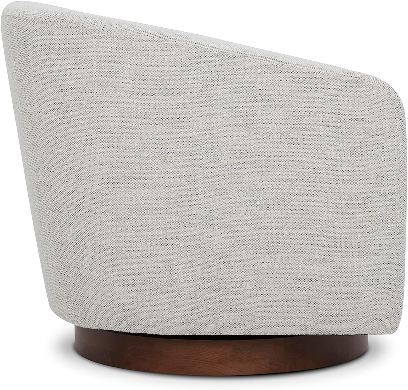 Ivory Swivel Barrel Chair With Plush Foam Back Cushion