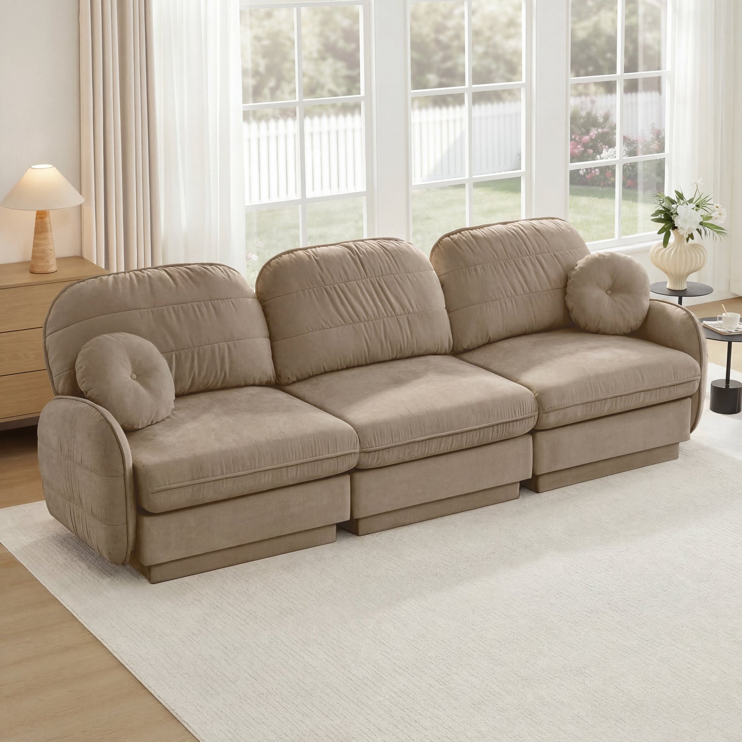105" Chenille Cloud 3-Seater Sofa