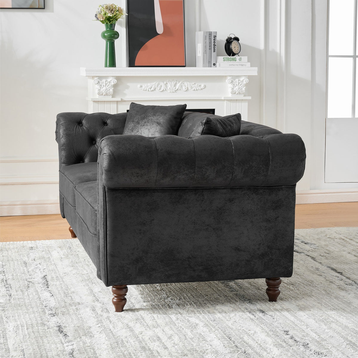 66" Chesterfield Tech Fabric Sofa
