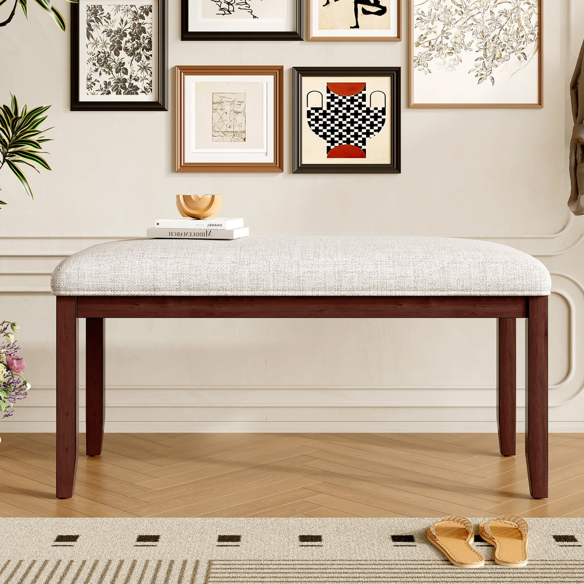 Upholstered Bench for Bedroom End of Bed & Entryway