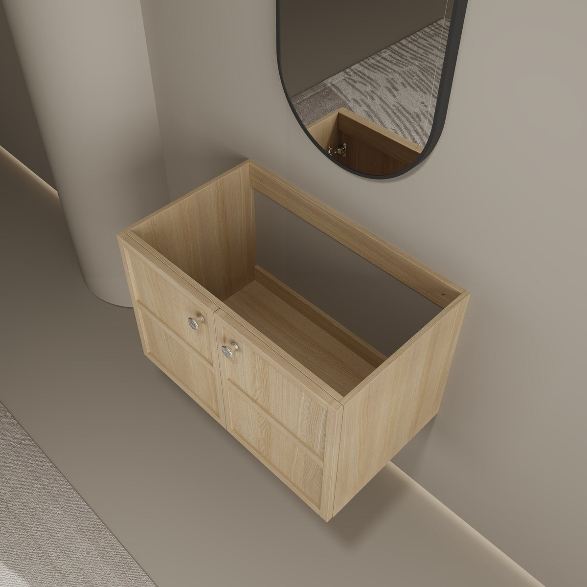 30" Wall-Mounted Bathroom Vanity with 2 Soft Closing Doors