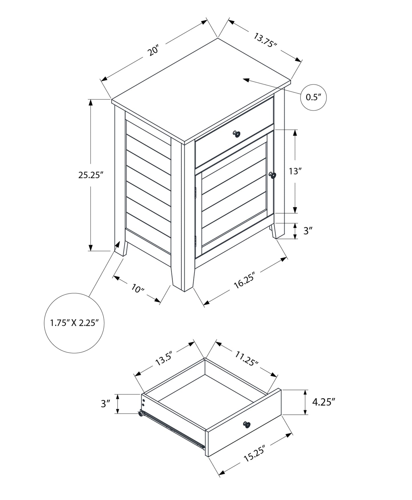 Accent Table with Storage Drawer