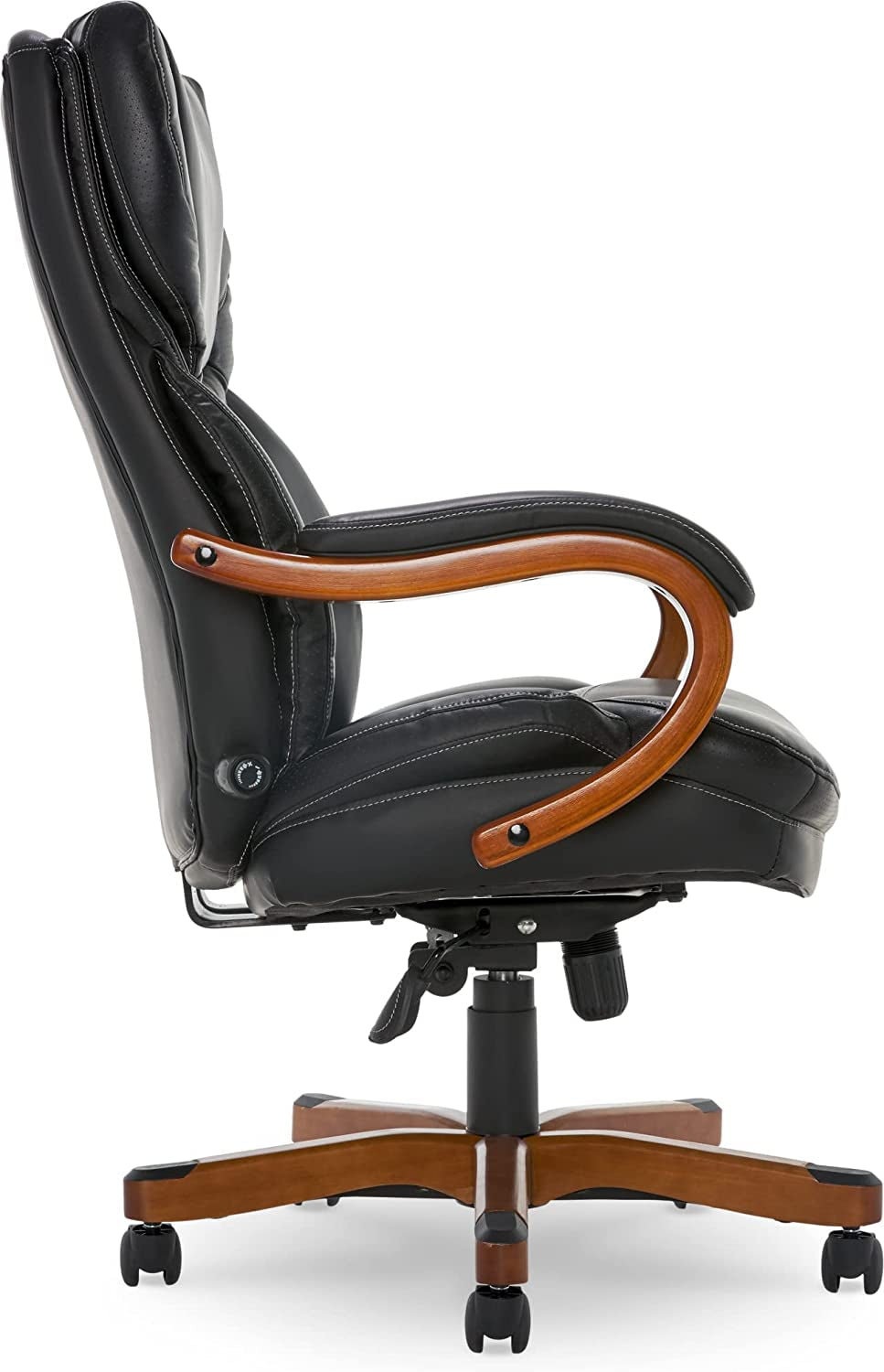 Big And Tall Executive Office Chair With Wood Accents