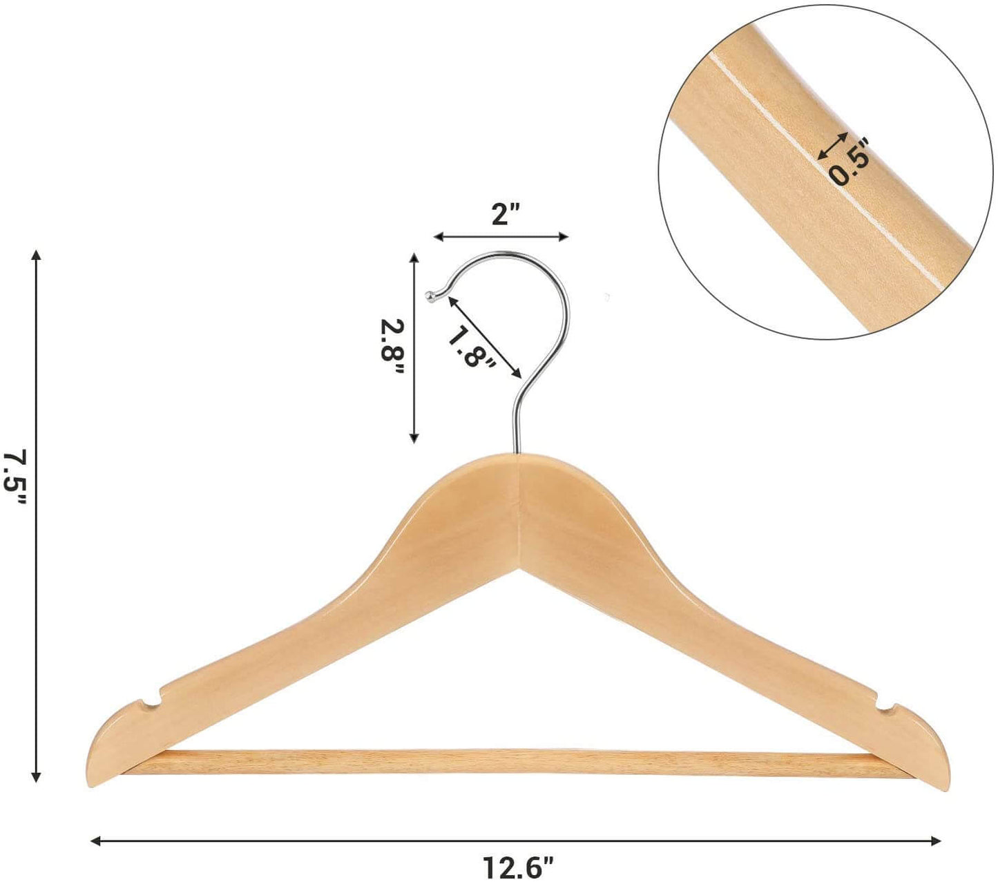20-Pack Solid Wood Children’s Hangers