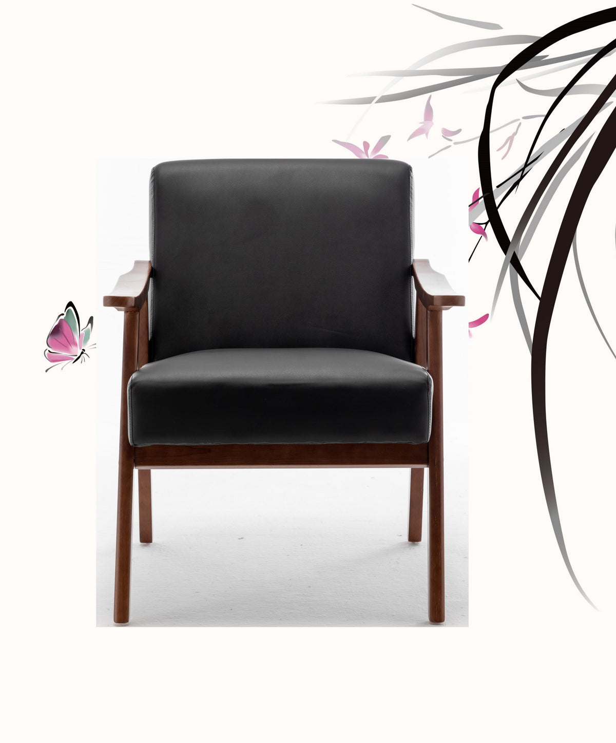 Accent Chair with Microfiber Upholstery