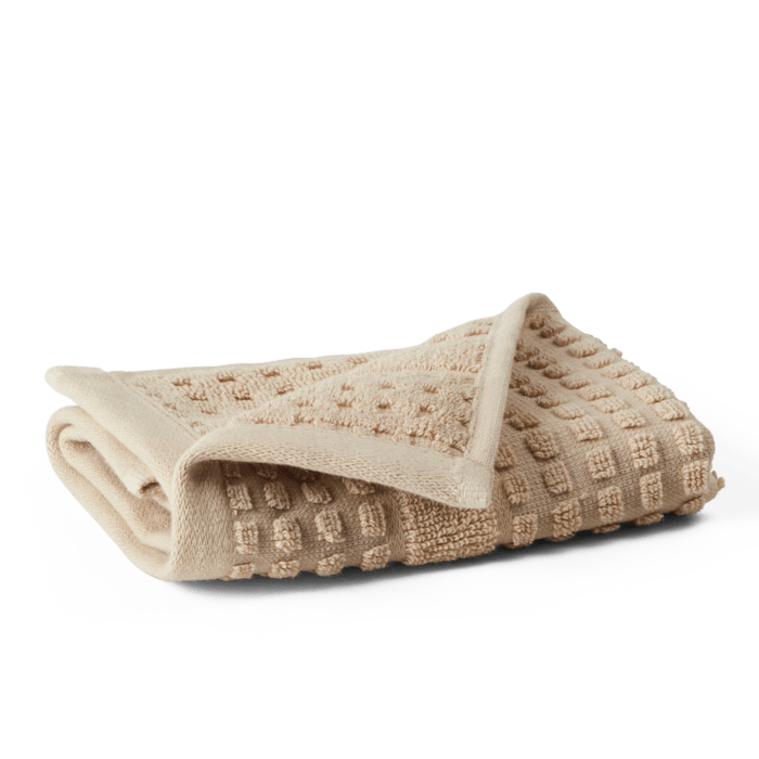 JUNA Check Washcloth, Sand