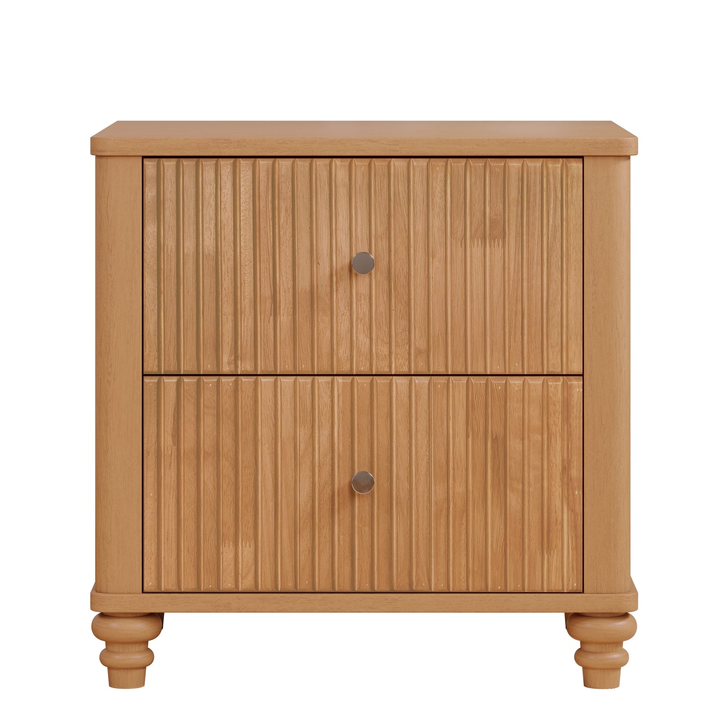 Fluted Nightstand with 3 Drawers