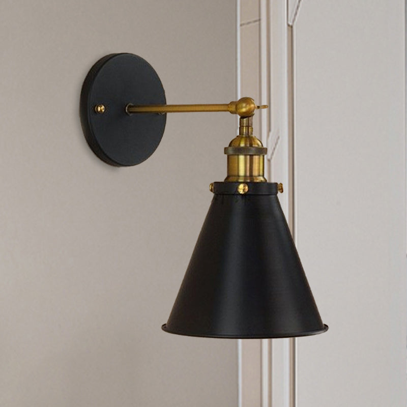 Embrace Industrial Chic with the Black and Brass Conic Sconce