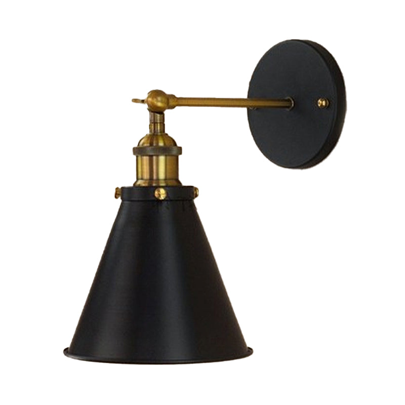 Embrace Industrial Chic with the Black and Brass Conic Sconce