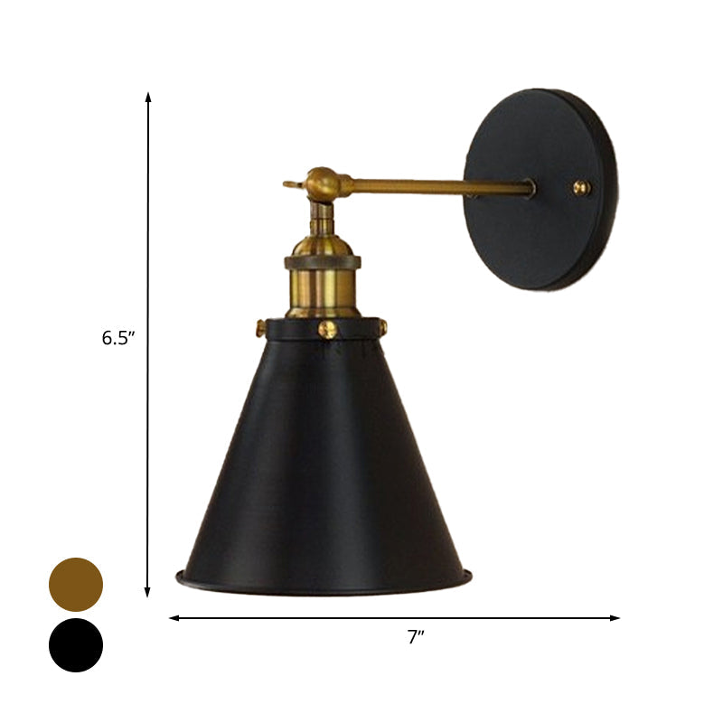 Embrace Industrial Chic with the Black and Brass Conic Sconce