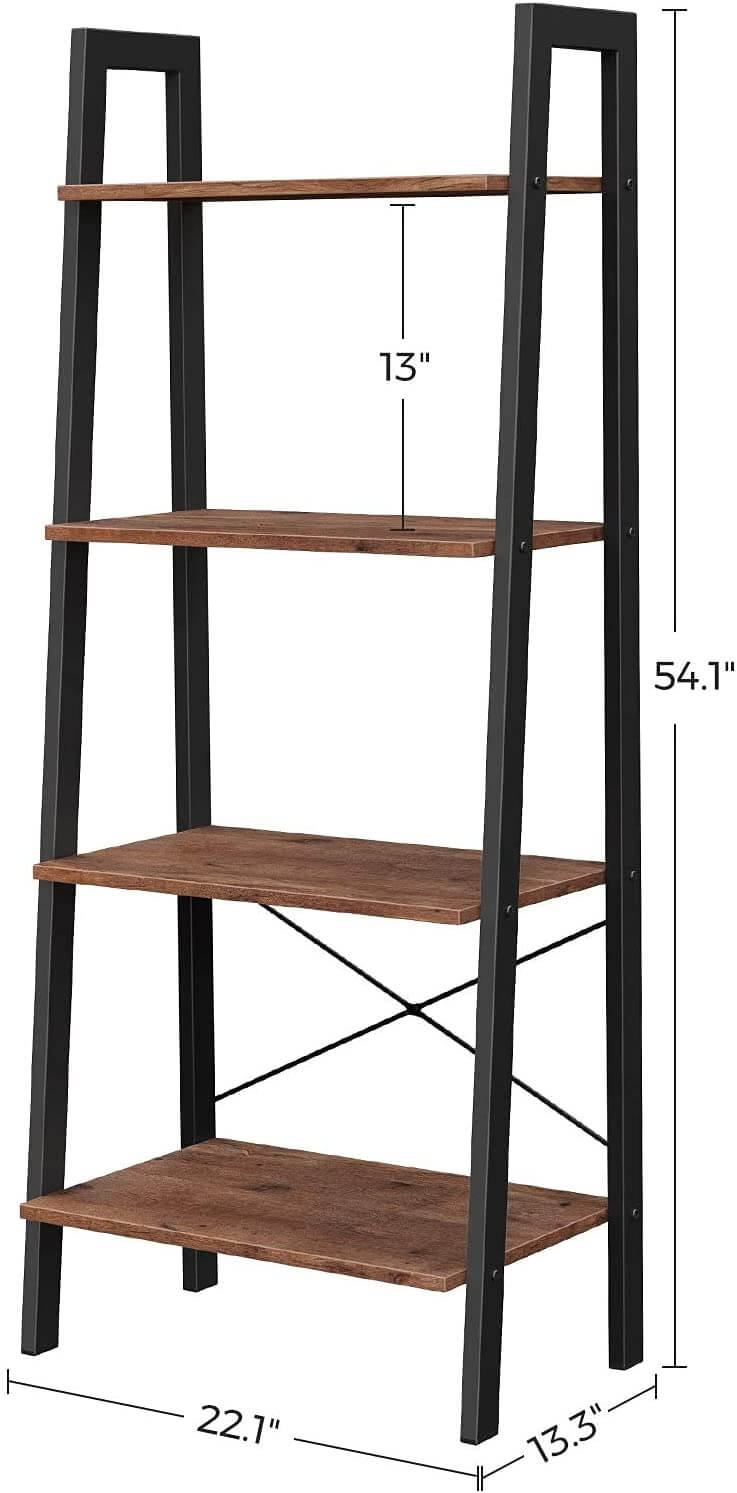 4-Tier Bookshelf & Storage Rack Shelves